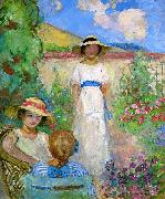Lebasque, Henri Three Girls in a Garden oil painting